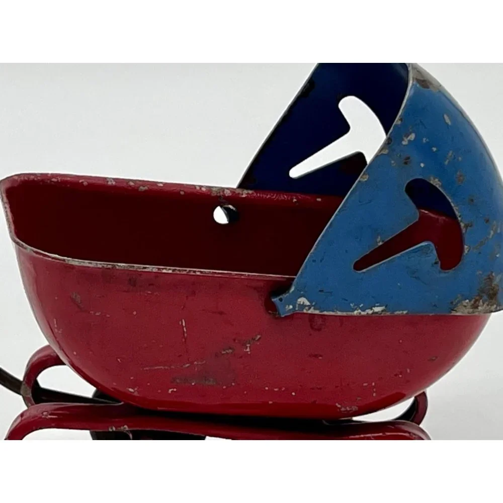 Vintage Wyandotte Tiny Toy Baby Stroller 1930's 6" Long - Picture 4 of 8